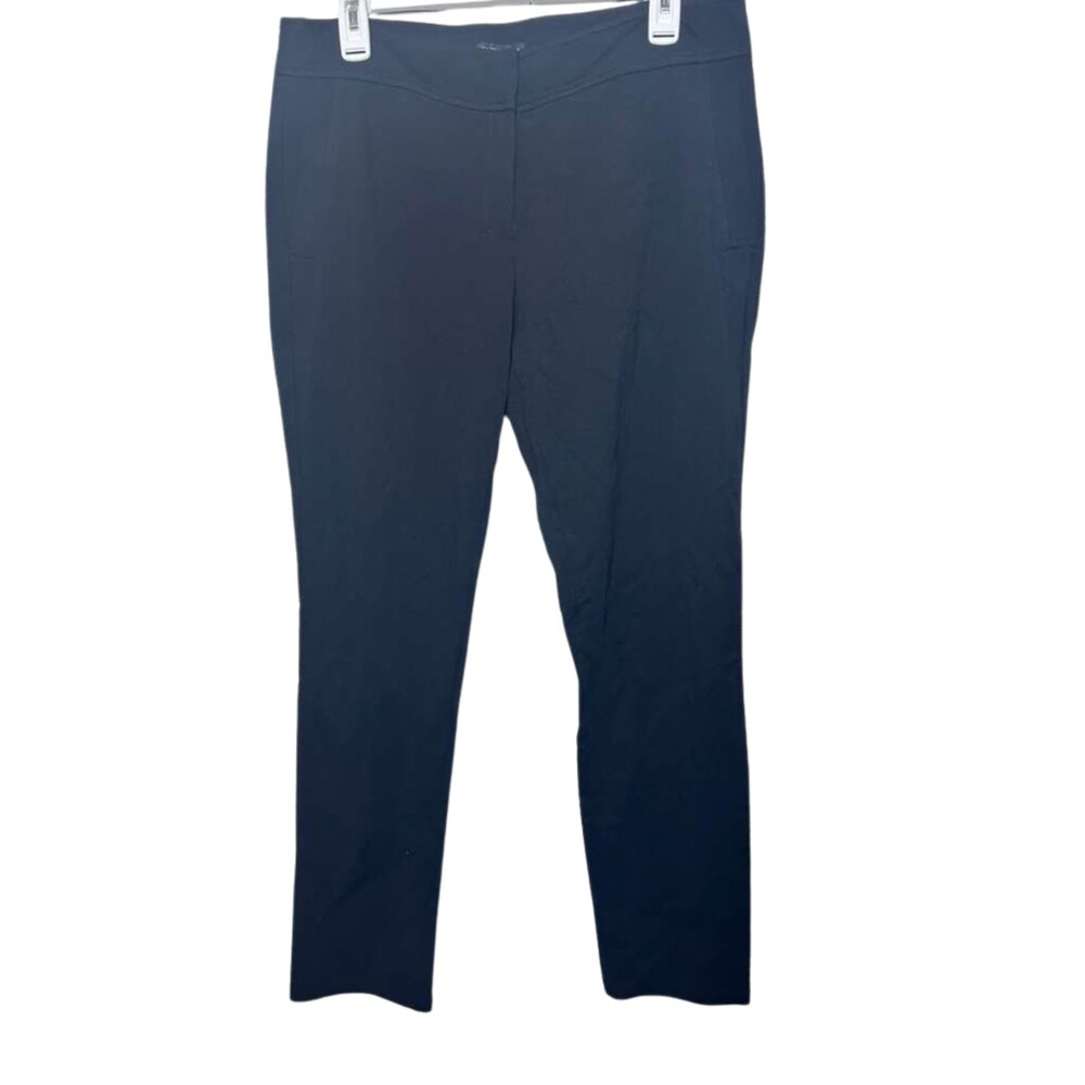 Eileen Fisher Straight Slim Pants Women's Medium Black Viscose Casual